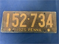 1925 Pennsylvania License Plate