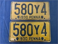 lot of 2 PA License Plates,1930