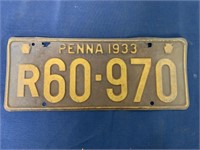 1933 Pennsylvania License Plate