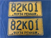 lot of 2 PA License Plates,1934