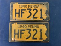 lot of 2 PA License Plates,1940