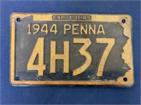 1944 Pennsylvania License Plate