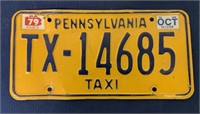 PA Taxi License Plate