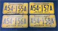 lot of 4 PA Dealer License Plate,