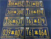 lot of 8 PA License Plates,Bicentennial