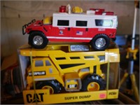 3 Toy trucks