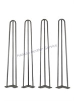 4 pack of 28 inch raw steel table legs.