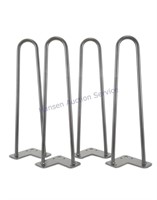 Pack of 4: 16 inch raw steel table legs