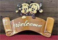 Wooden Mickey Mouse welcome sign