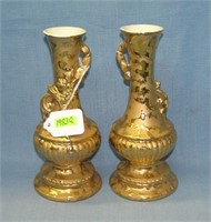 Pair of 24K gold plated vases