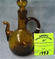Antique hand blown glass pitcher with stopper