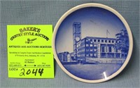 Vintage blue decorated souvenir plate