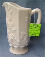 Great early grape decorated Milk Glass pitcher