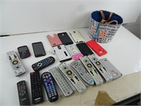 Basket of Phones Cases and Remotes