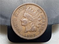 OF) 1907 full Liberty Indian head cent