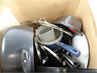 Box of Assorted Pots and Pans