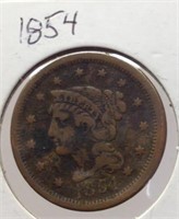 Of) 1854 large cent