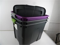 Three Plastic Tubs with Lids