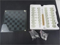 Glass Chess / Checkers Set - Missing a Pawn