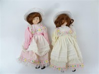 Two 8" Porcelain Dolls