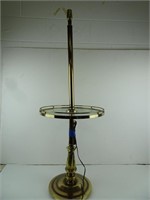 Brass and Glass Floor Lamp / End Table