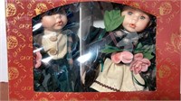 D4) Dolls: Porcelain Girl & Boy doll - mint in box
