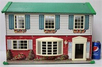 Tin Dollhouse (about 60 yrs old) Plus furniture