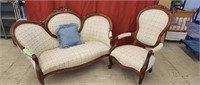 Vintage Chair and Loveseat - measures