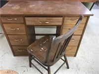 Rustic wooden Student’s Desk with Chair - has 9