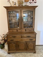 Wood China Hutch (Contents Not Included)