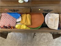 Contents of Drawer - Placemats, Candles, Cloth