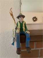 Handmade Clay Fisherman Figurine (Living Room)