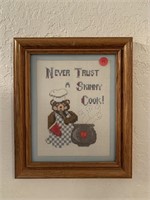 “Never Trust A Skinny Cook” Framed Sign