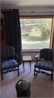 Set of vintage dark blue rocking chairs