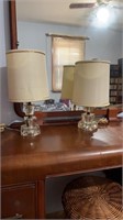 2 small Art Deco style lamps approx -16” tall &