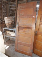 Vintage Oak 5 Panel Door, approx 30" x 80"