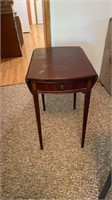 Folding leaf side table with two inlaid marking