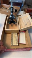 Monolux microscope with box and slides