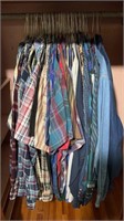 Lot of shirts flannels Jean jackets and regular