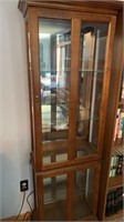 Wood and glass China cabinet