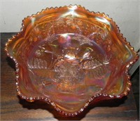 Vtg Fenton Lions Pattern Marigold Carnival Glass