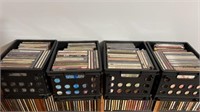 4 stackable CD Crates with CDs-see pics for