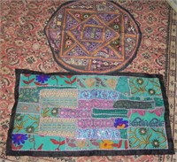 (2) India Boho Fabric Panels, Turquoise, Purple
