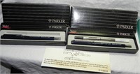 (2) Vtg Parker Vector Roller Ball Pens, Orig Box