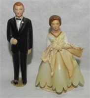 1950's Bride & Groom Plastic Cake Topper