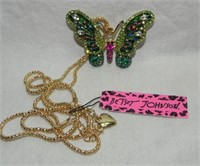 Betsey Johnson Multi Color Butterfly Necklace