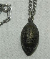 1960's Vintage Football Pendant Necklace