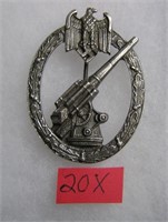 German Army Flak badge antique silver colored WWII