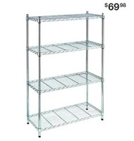 Chrome 4-Tier Metal Wire Shelving Unit (36 in. W