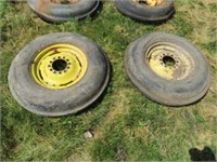 2-7.50-16 Single Rib Tires on 6 Hole Imp. Rims